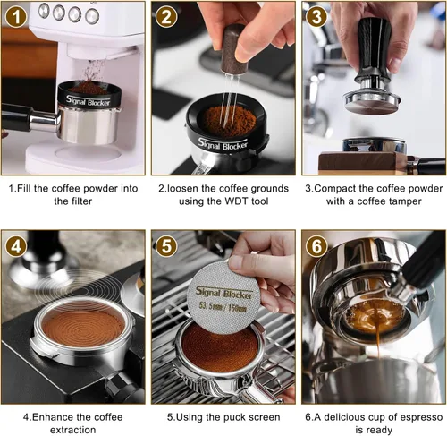 Miniatura 5 de Filtro de café expreso para cesta de 2.126 in: cesta de filtro de café de 2 tazas se adapta a Breville y la mayoría de portafiltros de 2.126 in