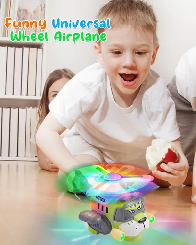 Miniatura 2 de Avión de Juguete para Niños Estilo Tigre – Helicóptero Eléctrico con Luces y Sonidos, Hélice Giratoria 360°, Acción de Choque y Marcha – Juguete