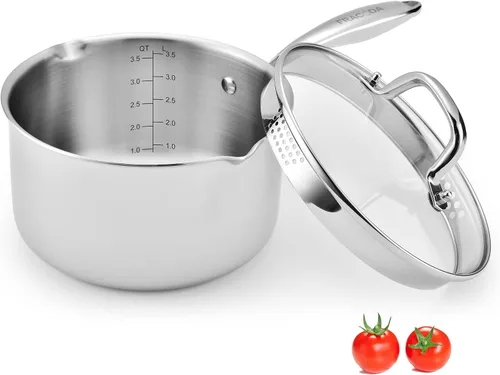 Miniatura 9 de Cacerola antiadherente de 2 cuartos con tapa, cacerola de cerámica pequeña para cocinar, no tóxica, libre de PTFE y PFOA - apta para horno