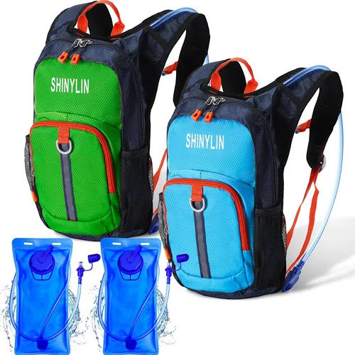 Miniatura 13 de Shinylin 2 piezas mochila de hidratación para niños con bolsa de agua de 1.5l mochila ligera para niños para senderismo mochila de agua para niños