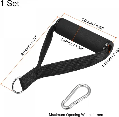Miniatura 2 de uxcell Mangos de tracción de ejercicio de banda de resistencia, empuñaduras de mango de espuma con clips grandes para máquina de cable, 1 juego