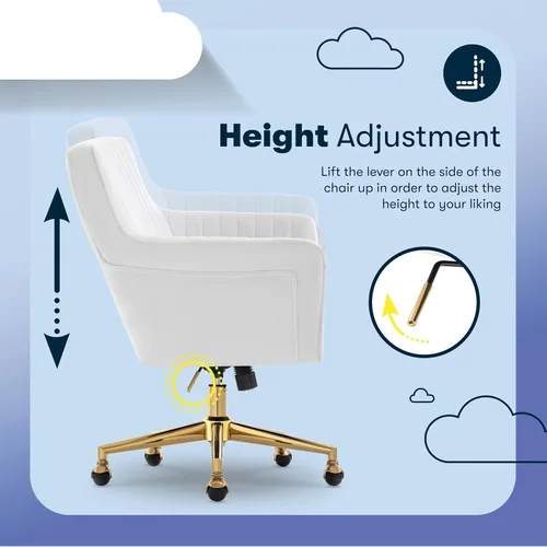 Miniatura 6 de Serta Ashleigh - Silla de oficina moderna, diseño acanalado acolchado, cojín de asiento de bobina de bolsillo, elegante sillón decorativo de Tela