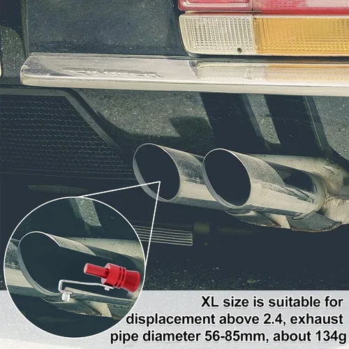 Miniatura 2 de X AUTOHAUX 2 piezas XL tamaño de aleación de aluminio silenciador de tubo de escape turbo universal silbato de coche Red Rojo