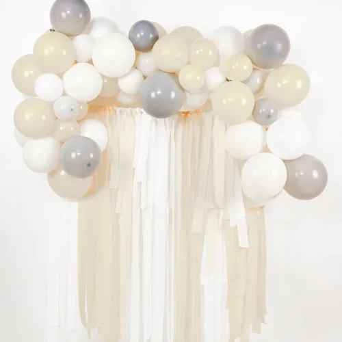 Miniatura 2 de PartyWoo Serpentinas de papel crepé blanco 4 piezas 328 pies Paquete de serpentinas de papel crepé color arena blanco para decoración de cumpleaños
