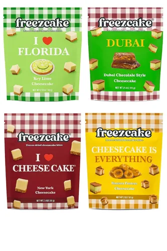 Muestreadores de paquetes de regalo | Paquete de sabores variados Freezcake | Bocadillo viral liofilizado | Tarta de queso estable en almacenamiento