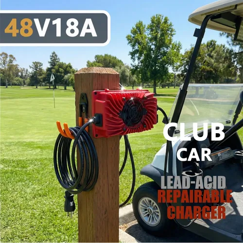 Miniatura 6 de Cargador de batería de carrito de golf de 48 V y 18 amperios a bordo o montaje en pared para Club Car redondo de 3 pines con cable de 16 pies