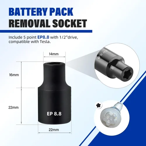 Miniatura 3 de AKM Juego de llaves Torx Plus externas de 19 piezas, 6 puntos EP Socket EP4-32 con 1/2 pulgadas 3/8 pulgadas 1/4 pulgadas Dr. EP8.8 compatible