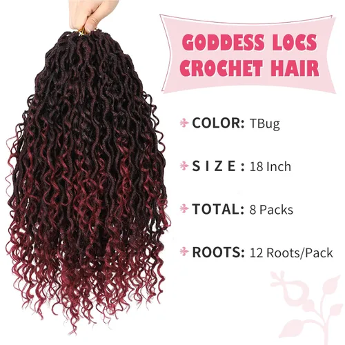 Miniatura 61 de Alicoco Goddess Locs Cabello de Ganchillo 12 Pulgadas 8 Paquetes Rastas Sintéticas de Ganchillo Para Mujeres Rastas Suaves Boho Pre-enrolladas River