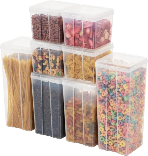 Miniatura 12 de IRIS USA - Contenedores de almacenamiento verticales de plástico con tapa abatible para despensa, hogar, oficina, organización, tamaño mediano