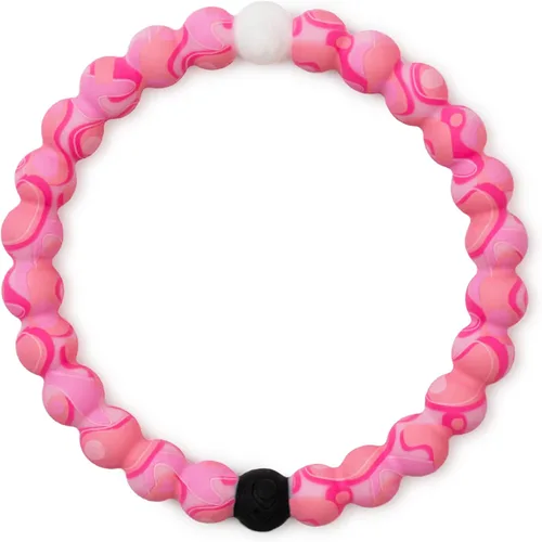 Lokai Silicone Beaded Bracelet for Breast Cancer Awareness - Silicone Jewelry Fashion Bracelet Slides-On for Comfortable Fit - Breast Cancer