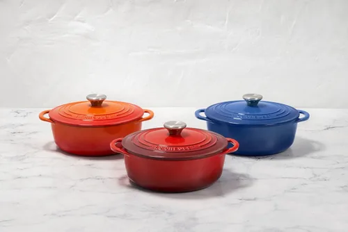 Miniatura 6 de Le Creuset Horno holandés redondo poco profundo de hierro fundido, 2.75 cuartos de galón, Blanco
