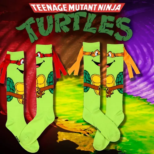 Miniatura 3 de Bioworld Calcetines altos hasta la rodilla con máscara de personaje de tortugas ninja