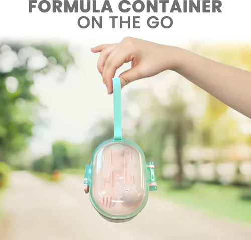 Miniatura 4 de Lulyboo Baby Formula - Contenedor de leche en polvo para bebé, apto para viajes, almacenamiento hermético con cuchara y cuchara-tenedor, compacto
