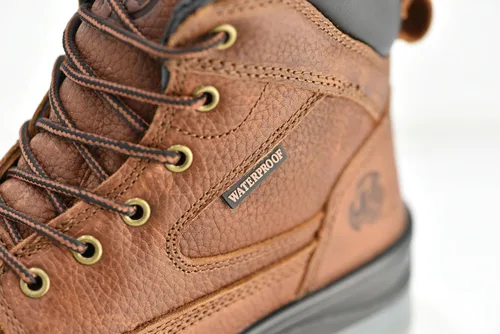 Miniatura 3 de J H Botas de trabajo impermeables con punta de acero para hombre, suela de TPU antideslizante, 4 capas impermeables, cuero de grano superior