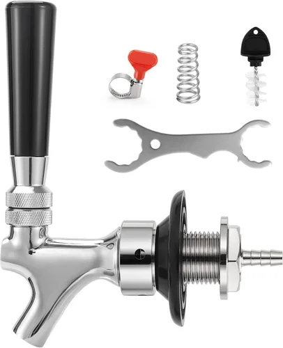 Kit de vástago de grifo de cerveza de barril, no se pega, sin fugas, diámetro exterior de cerveza de 1/4 pulgadas, vástago de cerveza de 1-1/2