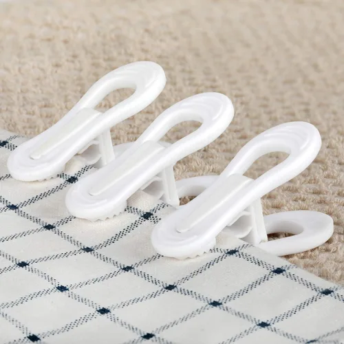 Miniatura 5 de Tinfol Clips de plástico blanco para colgar, paquete de 24 clips para colgar – Pinzas de dedo de agarre fuerte para perchas de ropa de plástico