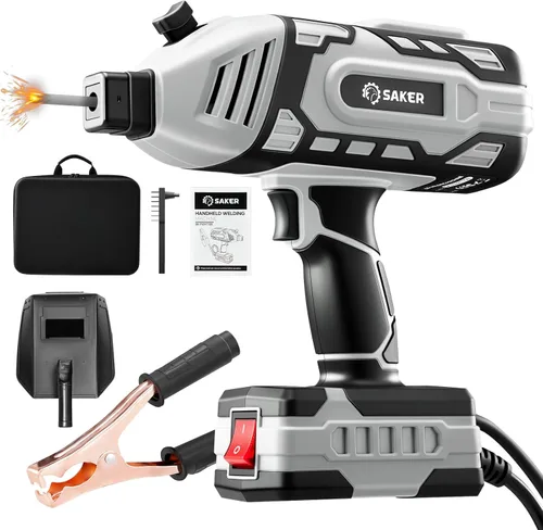 Saker Máquina de soldadura portátil, soldador de arco de 110 V con inversor IGBT, 5 ajustes de corriente variable, se adapta a varillas de alambre
