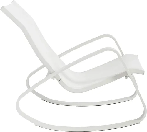 Miniatura 7 de Modway EEI-3180-WHI-WHI-SET - Juego de 2 sillas mecedoras de malla para patio al aire libre, color blanco