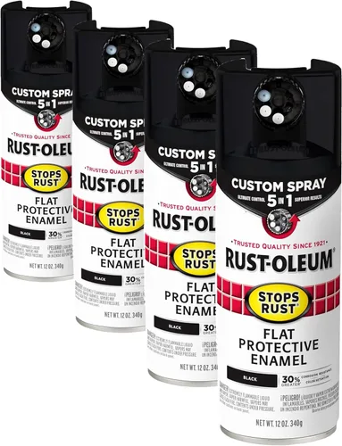 Miniatura 63 de Rust-Oleum 376855 - Pintura en aerosol antióxido personalizada 5 en 1, 12 onzas, color negro mate, (paquete de 1)