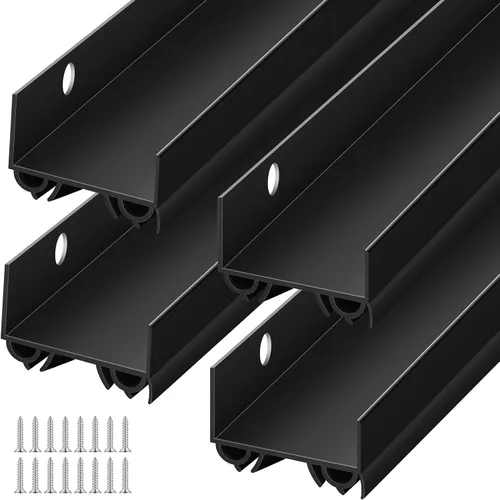Miniatura 8 de Lineshading 2 juegos de barrido de puerta de plástico PVC de 1 3/4 x 36 pulgadas, tira de sellado de puerta exterior inferior para burletes