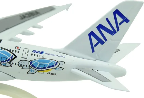 Miniatura 8 de TANG DYNASTY (TM 1:500 5.9 in A380 ANA Tortuga marina Metal Avión Modelo Avión Juguete Modelo de Avión Azul)