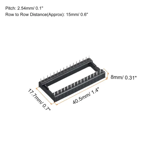 Miniatura 2 de MECCANIXITY DIP IC Chip Adaptador de zócalo Plano Pin 32P 0.100 in Paso 0.591 in IC Socket para placa PCB, paquete de 30