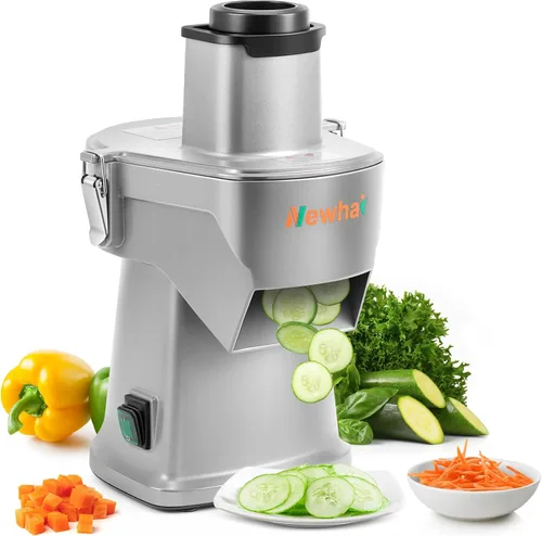 Newhai Cortador de Verduras Eléctrico Mejorado 4 en 1, Rebanador, Rallador, Cortador de Tiras, Cortador Comercial de Verduras y Frutas, Cortador