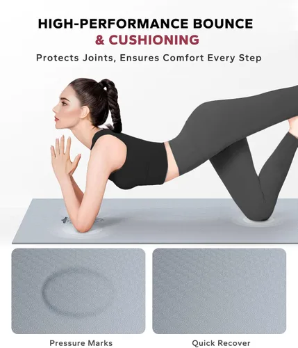 Miniatura 6 de HAPBEAR Large Yoga Mat - 72"x36" Extra Wide Exercise Mat - 1/4" Thick Dual Color PVC Anti-Slip Surface & High Cushioning - Ideal for Yoga, Pilates