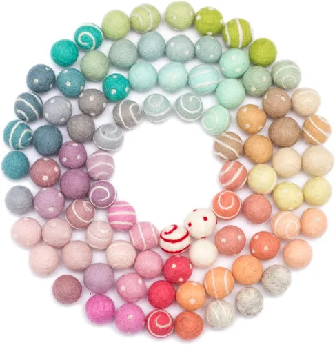 Miniatura 9 de Glaciart One Bolas de Fieltro con Pompón, Bolas de Fieltro de Lana (60 Piezas) 1.5 cm – 0.6 Pulgadas, Hechas a Mano en 30 Colores Pastel