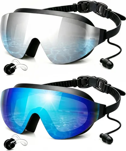 Miniatura 12 de Swim Goggles 2 Pack, Anti Fog&UV Rimless Wide View Gradient Swimming Goggles for Adult, No Leak for Men Women Beach