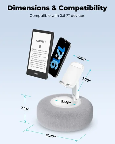 Miniatura 4 de Viozon Soporte para teléfono para cama, mini soporte para Kindle con forma de almohada, compatible con Kindle/teléfono de 3.5-7" con cuenco pequeño
