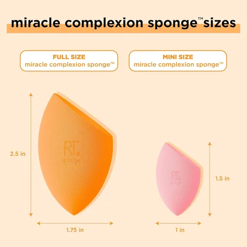 Miniatura 2 de Real Techniques Mini Miracle Complexion Sponge - Paquete de 4 esponjas de mezcla de maquillaje, para base y corrector, tamaño mini para debajo