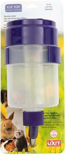 Miniatura 5 de Lixit® Botellas de agua sin goteo para conejos, chinchillas, hurones, cobayas y ratas adultas (morado (paquete de 1), 32 onzas