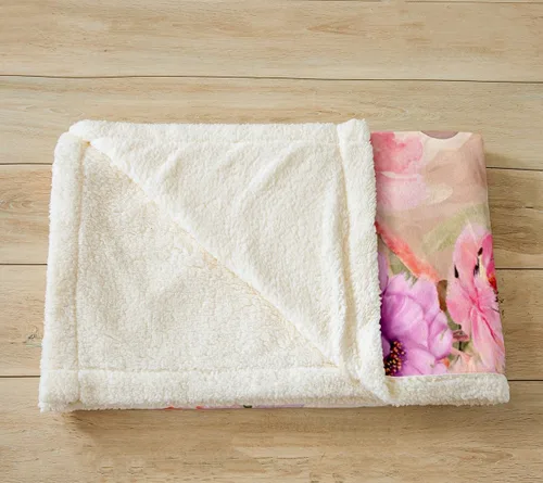 Miniatura 3 de Feelyou Manta de Felpa para Niños con Dibujos de Perros para Cama de Sofá, Manta Sherpa de Perro de Dibujos Animados para Niñas, Rosa, Floral