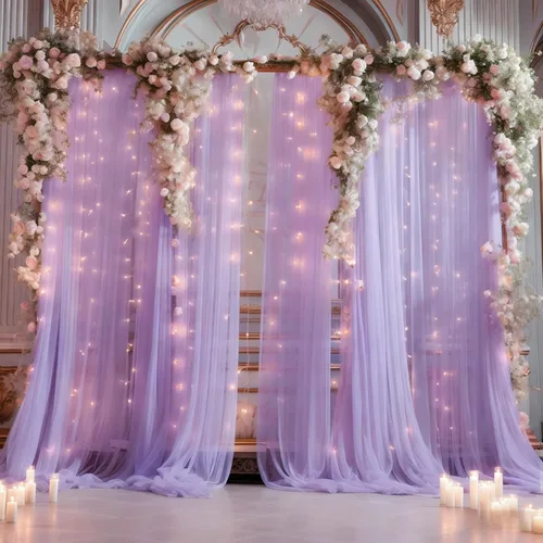 Miniatura 23 de Cortina de telón de fondo de tul negro de 10 x 10 pies con cadena de luces para fiestas, cortinas de fondo de fotos transparentes para bodas