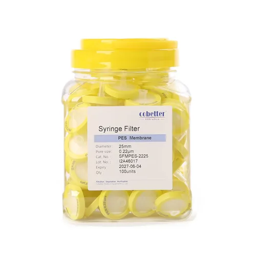 Miniatura 12 de Paquete de 100 Filtros de Jeringa PTFE para Laboratorio Filtros de Filtración Hidrofóbica Tamaño de Poro 0.22μm Diámetro 13mm No estéril Rojo