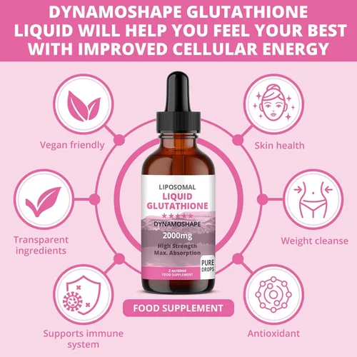 Miniatura 3 de Glutatión liposomal de 2000 mg con vitamina C, líquido de glutatión oral, suplemento antioxidante para desintoxicación, absorción superior, dosis