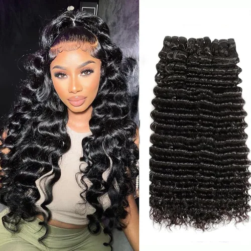 Miniatura 55 de Extensiones de pelo rizado brasileño de Selina, pelo virgen brasileño, 100 gramos/paquete, color natural (16 pulgadas, rizado)