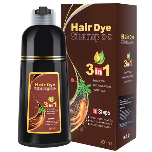 cosmpro Champú de Tinte para Cabello Castaño para Cobertura de Cabello Gris Champú de Color de Cabello Champú de Tinte de Cabello a Base de Hierbas