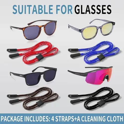 Miniatura 2 de BILIONE Correa para gafas, soportes deportivos para gafas alrededor del cuello para hombres y mujeres, cadena de cordón para lentes de sol