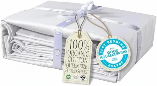 Miniatura 28 de Delilah Home Juego de sábanas de 300 hilos 100 % algodón orgánico, verificado por GOTS y Vegan.org, ropa de cama de satén de 300 hilos,
