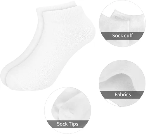 Miniatura 6 de BOOPH 12 pares de calcetines de tobillo para niños y niñas, de corte bajo, media amortiguación, calcetines atléticos