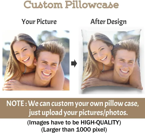 Miniatura 2 de Fundas de almohada personalizadas con texto de imagen, 12 x 12 pulgadas, fundas de almohada cuadradas personalizadas de doble cara para sofá cama