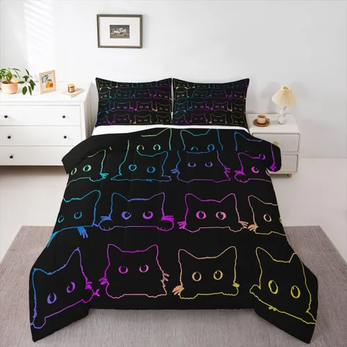 Miniatura 47 de Juego de edredón de cielo estrellado, tamaño King, juego de ropa de cama con estrellas y galaxias para niños y niñas, edredón de plumón del espacio