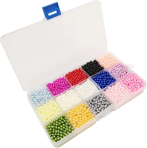 Chenkou Craft 4500 cuentas redondas de 0.15 pulgadas (0.157 in) surtidas, sin agujero, para álbumes de recortes, manualidades, decoración de cuentas