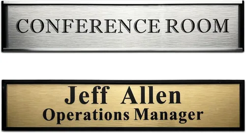 Miniatura 10 de Placa de identificación personalizada para puerta o pared, 2 x 8 pulgadas, placas de identificación de aluminio personalizadas para puerta