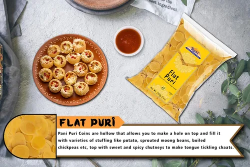 Miniatura 3 de Rani Pani Puri - Monedas de 7 onzas (7.05 oz) 80-85 monedas ~ Monedas de trigo y sémola sin cocer, aptas para microondas, totalmente naturales