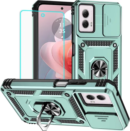 Miniatura 18 de HNHYGETE Funda para Moto G Power 5G 2024 con protector de pantalla: [grado militar de 20 pies a prueba de caídas] Funda protectora a prueba