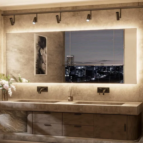 Miniatura 12 de TETOTE - Espejo retroiluminado para baño con luz, botón táctil regulable y función antivaho (horizontal o vertical)
