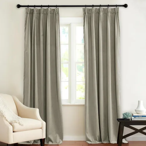 Miniatura 28 de KGORGE Cortinas de terciopelo verde cazador con pliegues pinzados de 84 pulgadas, con aislamiento térmico para oscurecer habitaciones, con anillas